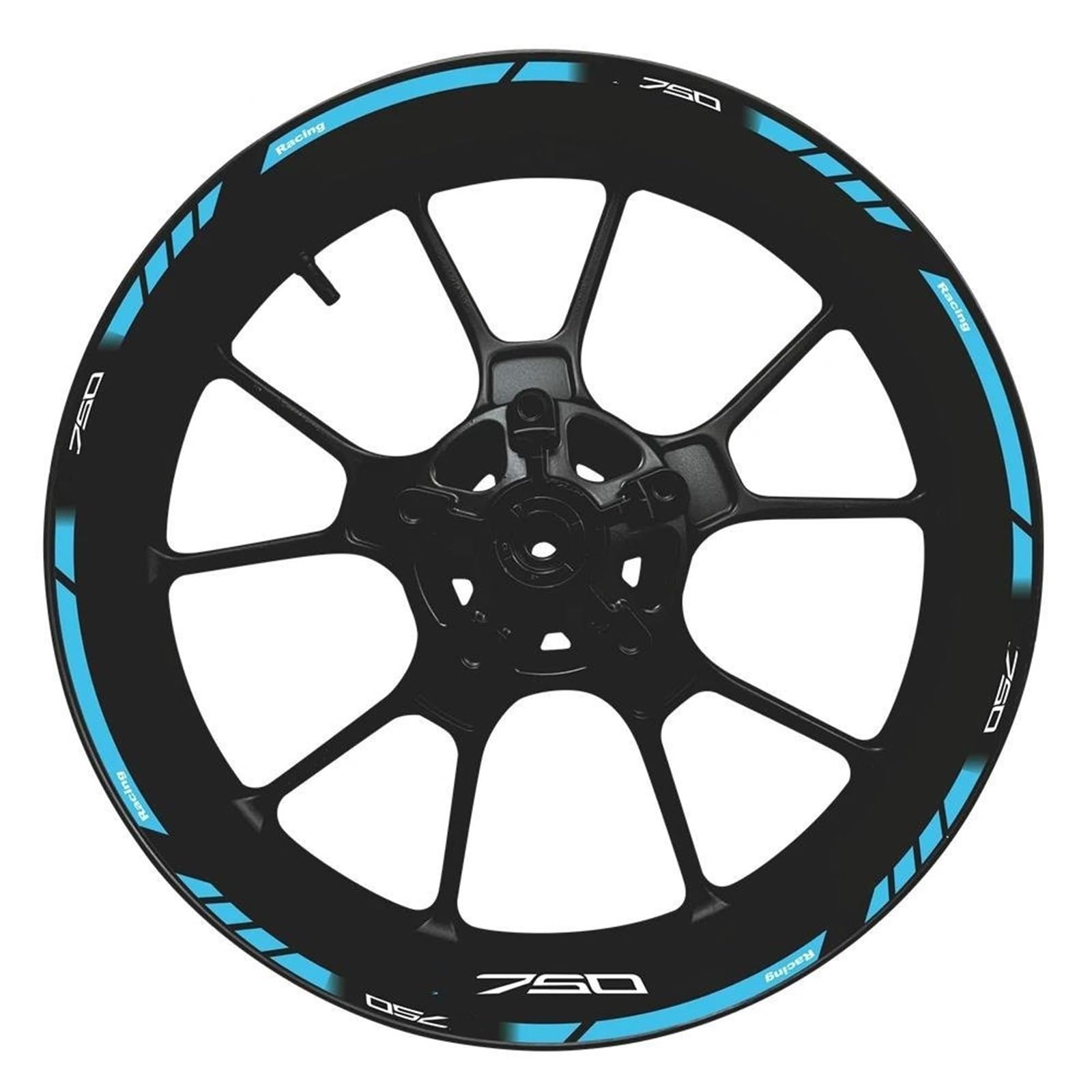 Motorcycle Rim Decal Decoration Set 17 Inch Wheel Hub Z 750 Reflective Waterproof Sticker for Kawasaki for Z750(Color7)