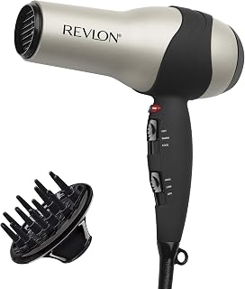 Revlon Turbo Hair Dryer 1875W Ionic Ceramic Fast Dry Anti-Frizz Shine Silver RV473