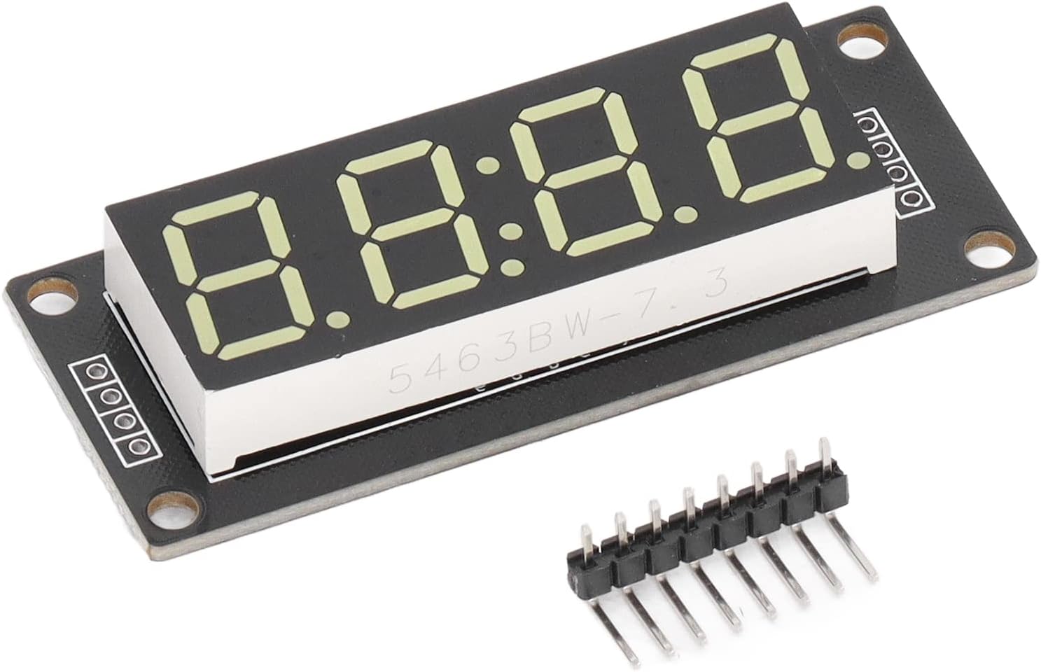 Digital LED Display Module, 0.56 Inch White Screen TM1637 Clock Module, 4 Digit 7 Segment PCB Board for Microcontroller Timer Projects