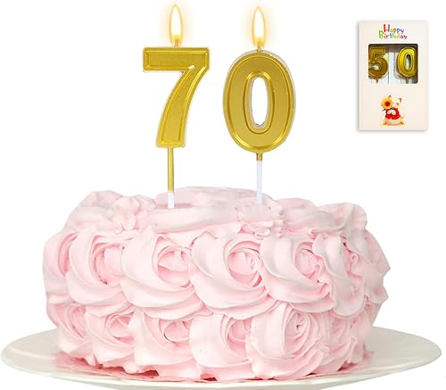 Miniatura 9 de Velas de cumpleaños número 20 para pasteles de cumpleaños, velas doradas del número 20 para decoración de fiesta de cumpleaños de 20 años