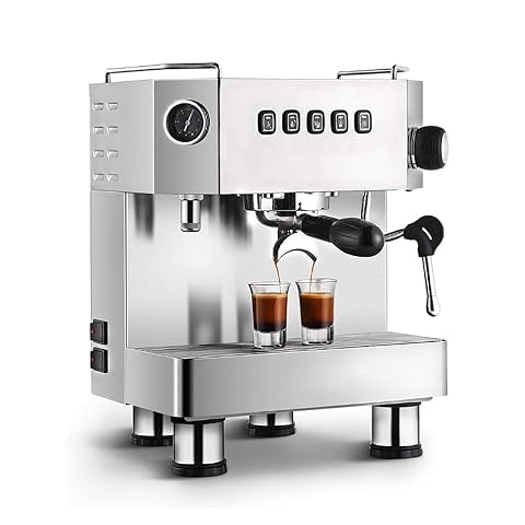 Coffee Maker All in One Espresso Machine Coffee Grinder Milk Steamer and Frother Removable Parts for Easy Cleaning