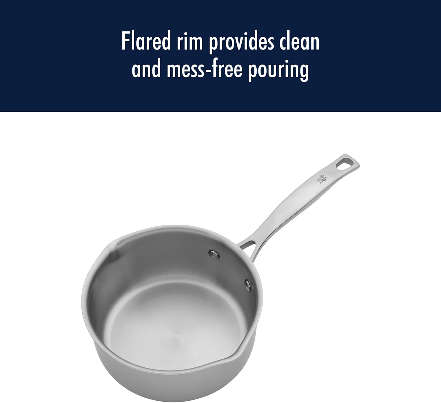 HENCKELS Clad H3 2-qt Saucepan, Induction Pan, Stainless Steel, Durable and Easy to clean