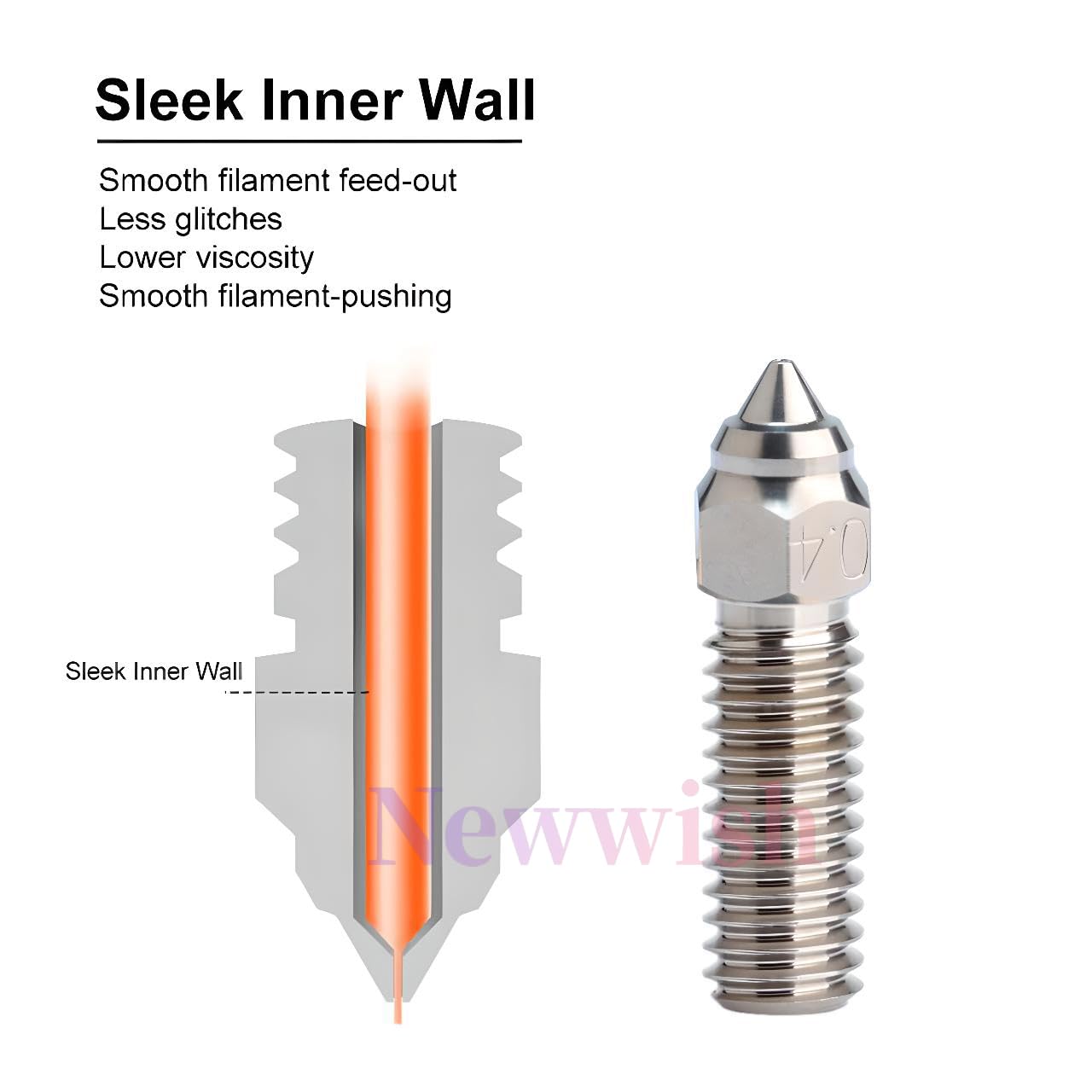 Ender 2 Stück V3 KE 0,4 mm Düsen für K1, K1 Max, CR-M4, Ender 3 V3 KE, CR-10 SE, 500℃ 3D-Drucker