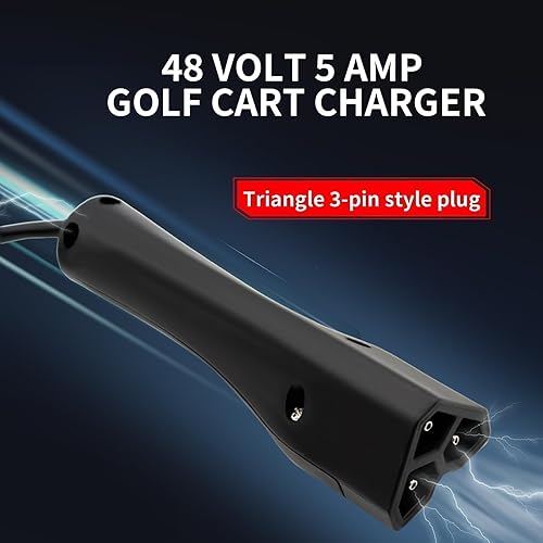 Miniatura 3 de Cargador de coche de golf de 48 V, triángulo, 3 pines, compatible con DS RXV TXT 1995 en adelante Club Cart con fusible de enchufe