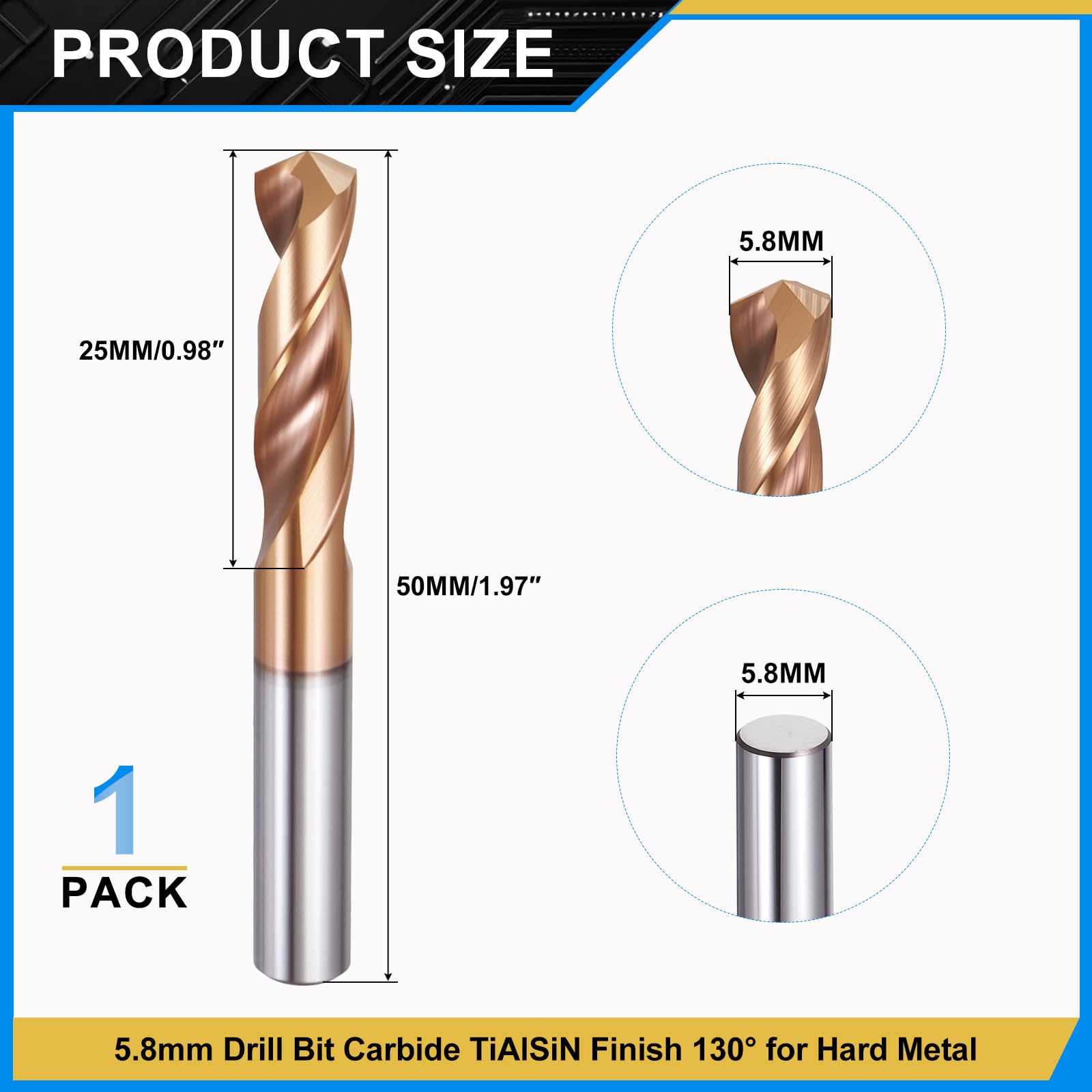 PATIKIL 5.8mm Drill Bit - Image 2