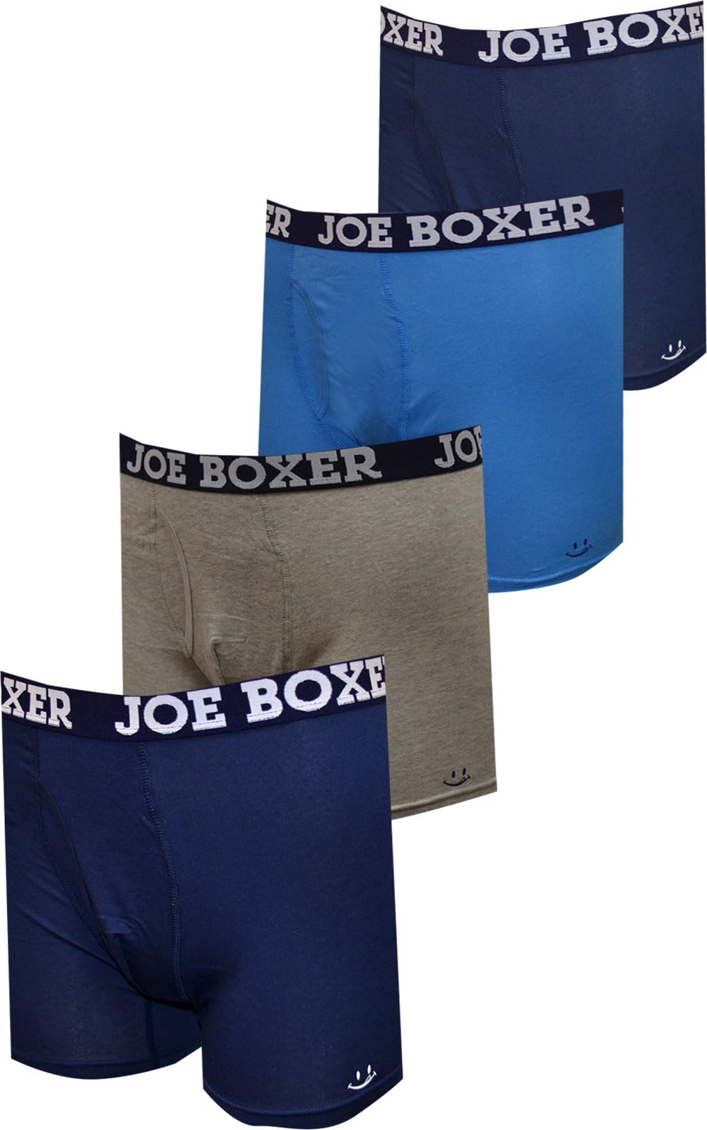 Joe Boxer Mens Blue Hues Cotton 4 Pack Boxer Briefs