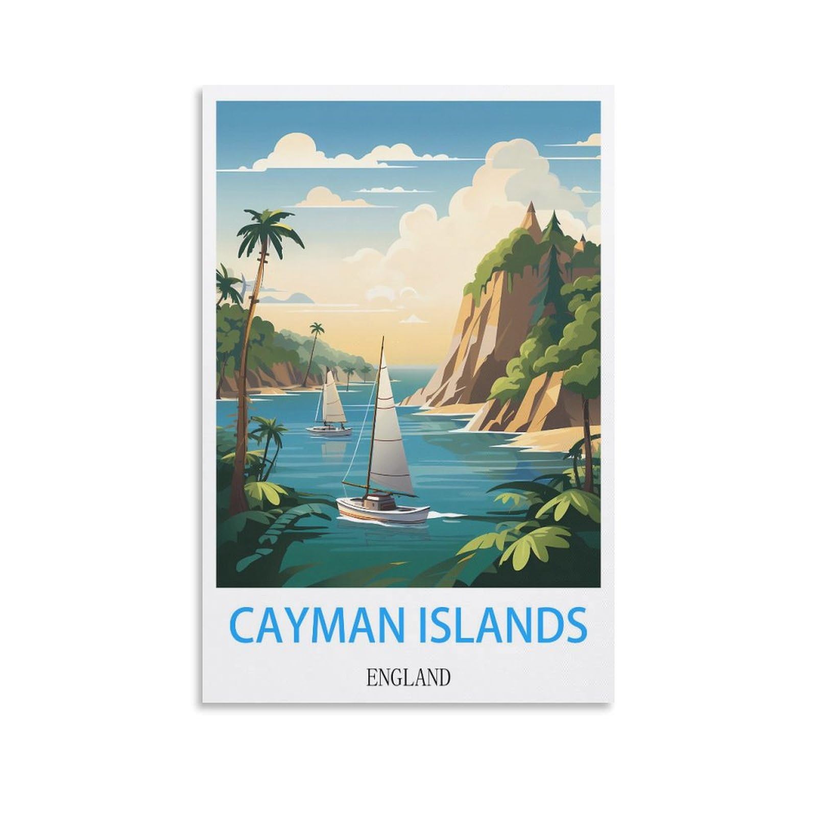Vintage Metal Tin Signs,Cayman Islands England,Vintage Metal Tin Sign Inspirational Retro Art Poster for Home Office, Cafe Bar Wall Decor 30x30cm