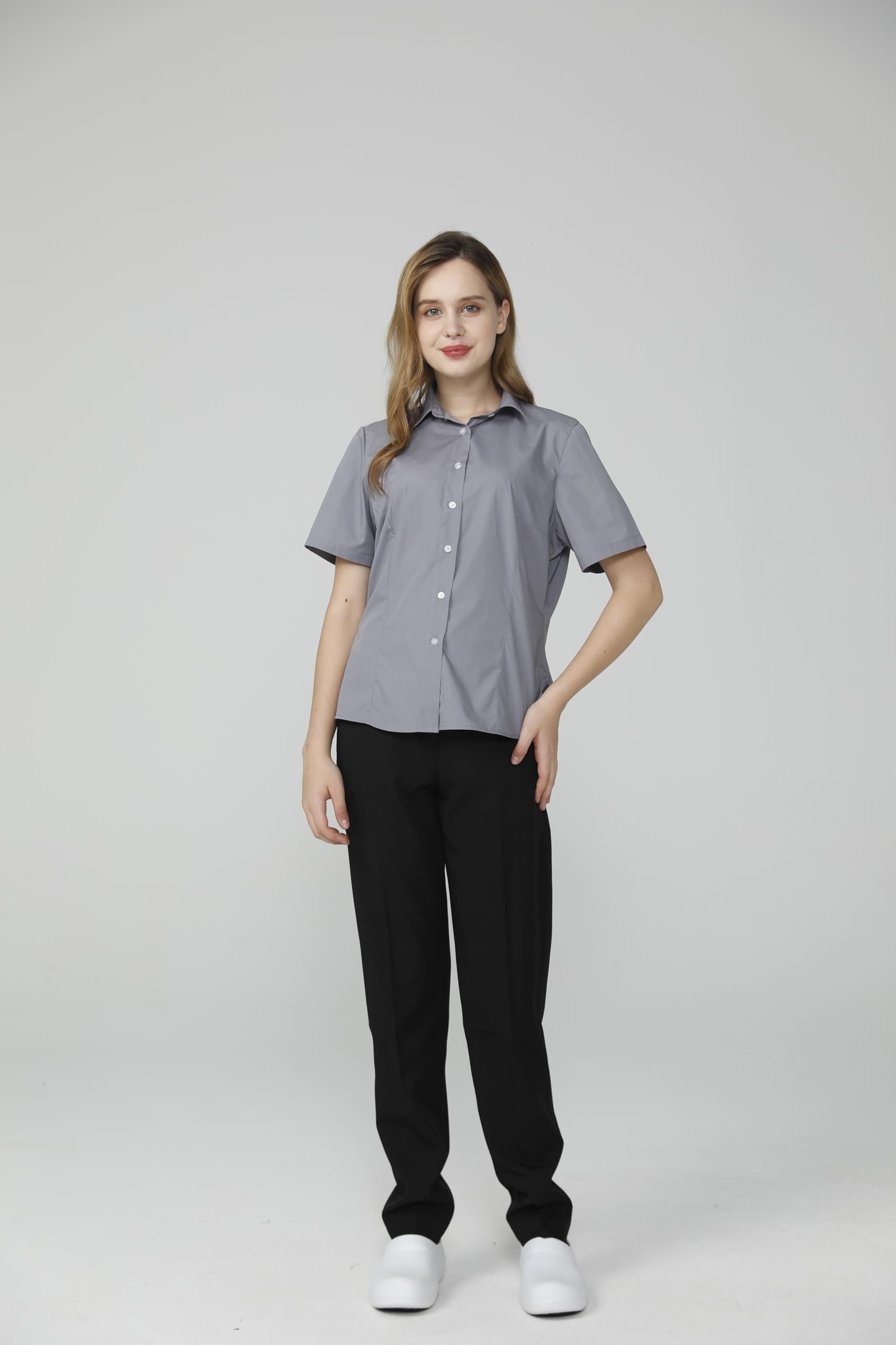Victory Camisa Camarera Mujer Manga Corta y Pantalón Hostelería Barista Coctelería Chino - S826B&836