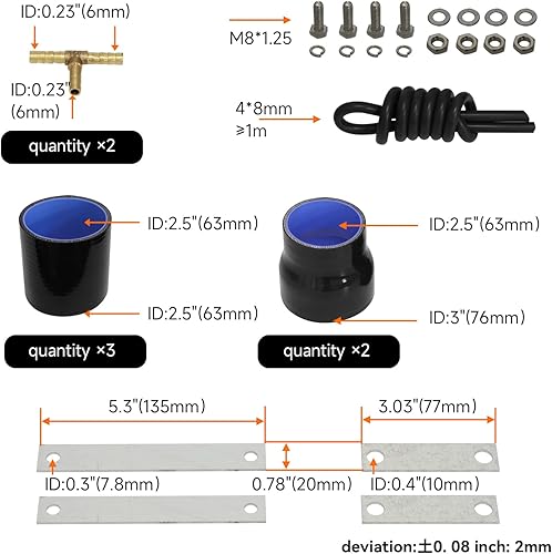 Miniatura 5 de PKSABB Intercooler Piping Kit for Nissan Skyline GT-R R32 HCR32 HNR32 RB20DETR33 ECR33 GTS RB25DETR34 ER34 GTT RB25DET 1989-2001 Bolt On