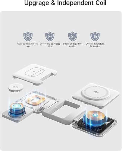 Miniatura 3 de Soporte de estación de carga inalámbrica 3 en 1 con enchufe integrado para iPhone 1615141312, magnético, plegable, carga rápida, compatible con