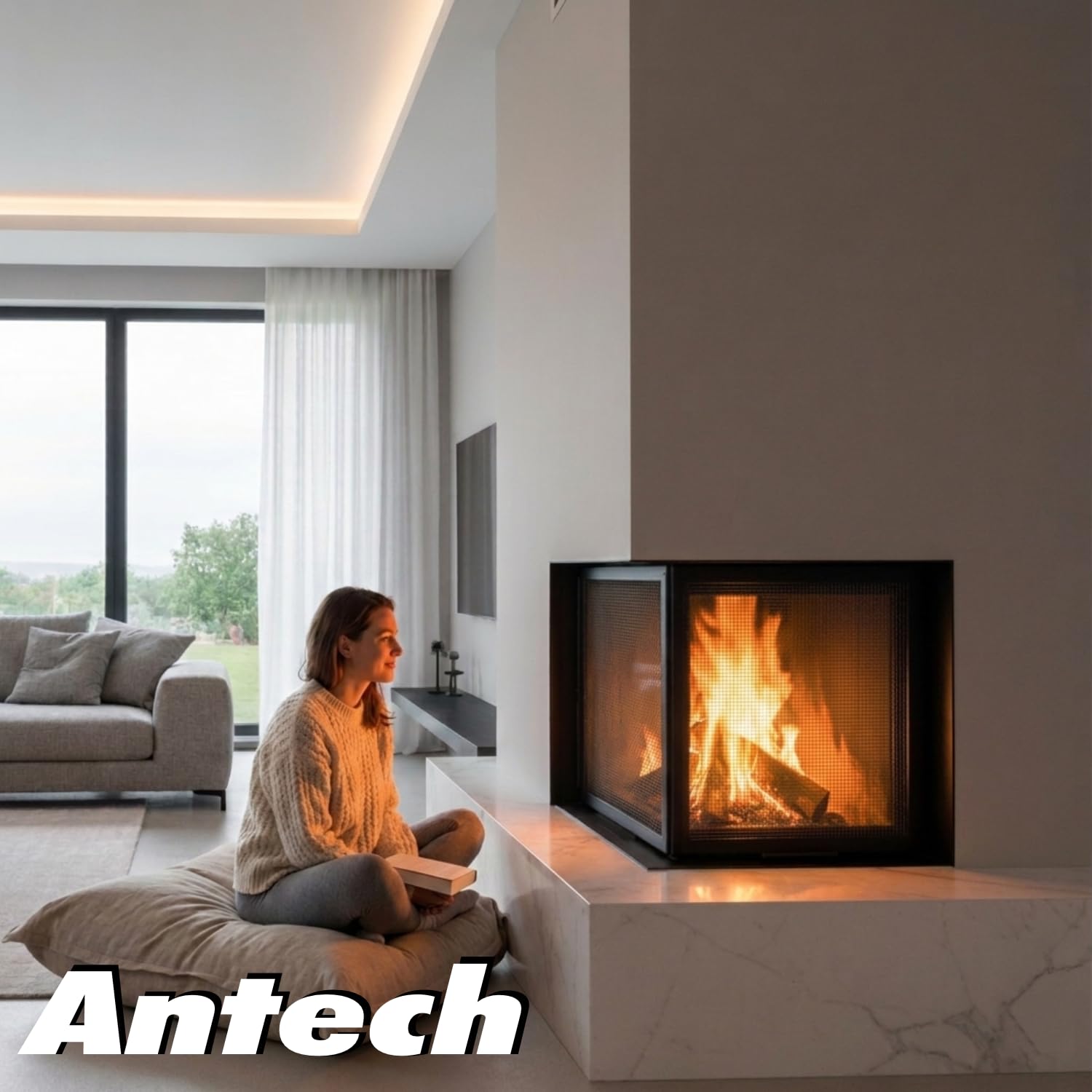 Parascintille Camino Angolare Reversibile 60x50x50 Modello DOLOMITE – Schermo Protettivo per Camino in Ferro Battuto, Design Elegante, Protezione Fuoco e Scintille - Griglia di protezione camino