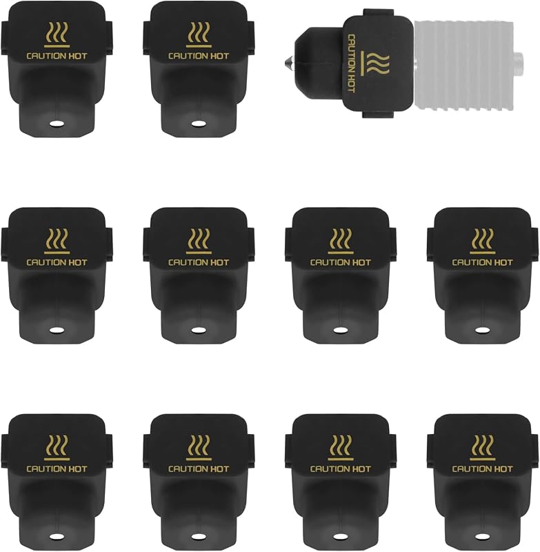 10Pcs Silicone Sock for Bambu Lab A1/A1 Mini, Hotend Heater Block Silicone Cover Nozzle 3D Printer Print Head Boot High Temperature Enclosure Black Accessories Parts Protecting Extruder Sleeve