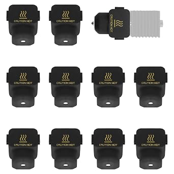 10Pcs Silicone Sock for Bambu Lab A1/A1 Mini, Hotend Heater Block Silicone Cover Nozzle 3D Printer Print Head Boot High Temperature Enclosure Black Accessories Parts Protecting Extruder Sleeve