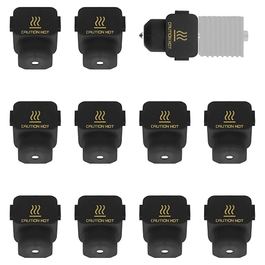 10Pcs Silicone Sock for Bambu Lab A1/A1 Mini, Hotend Heater Block Silicone Cover Nozzle 3D Printer Print Head Boot High Temperature Enclosure Black Accessories Parts Protecting Extruder Sleeve