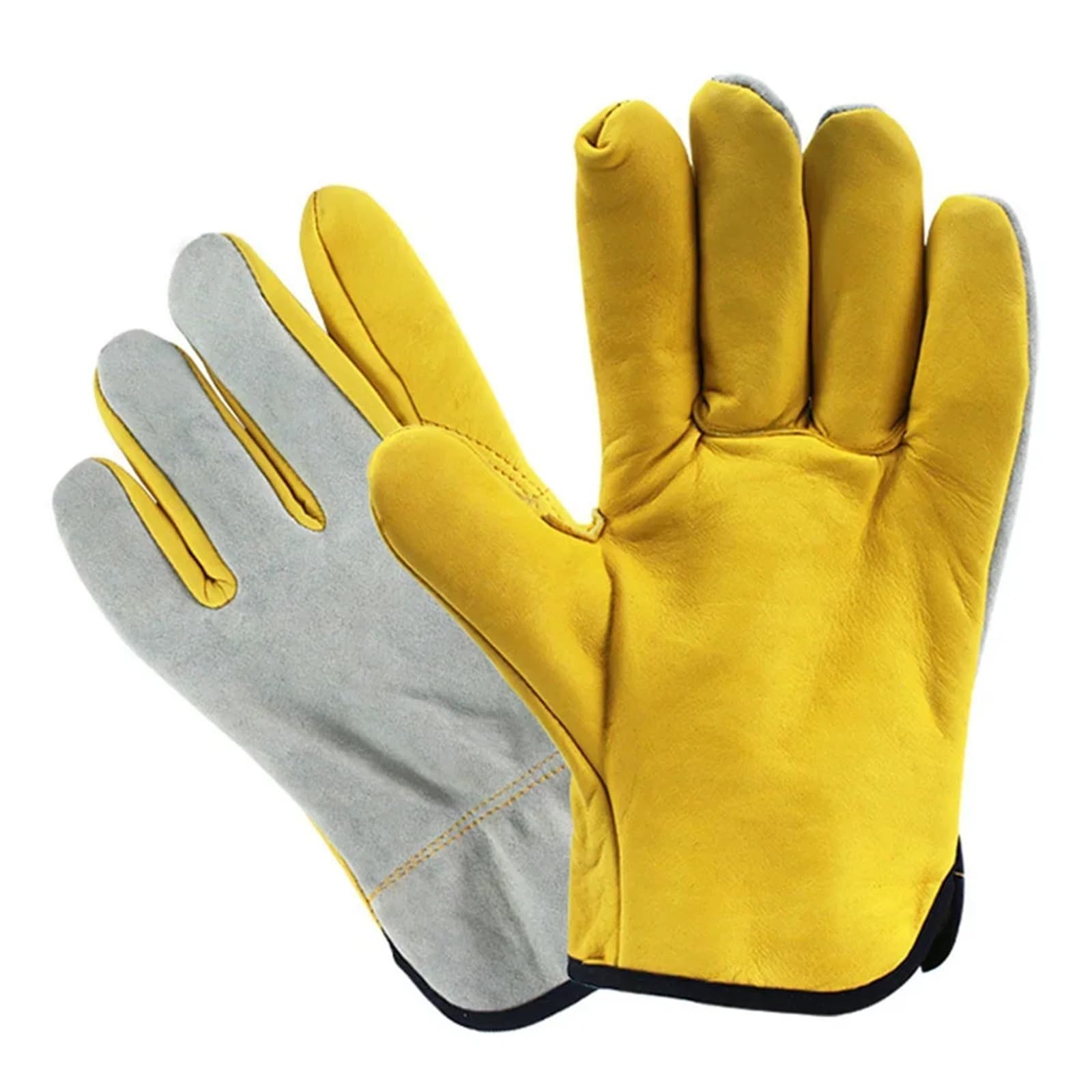 Compatibile con guanti da lavoro edili da uomo Guanti di protezione di sicurezza ignifughi in pelle for saldatura e uso industriale(M)