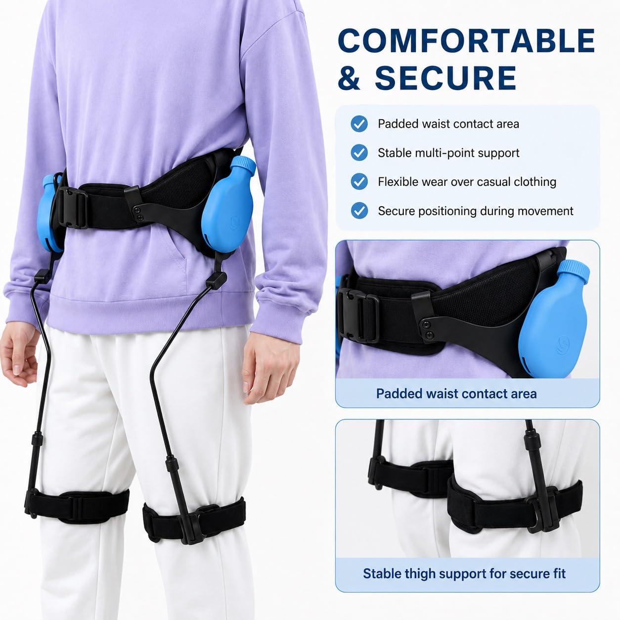 Esoscheletro Indossabile per Camminata Assistenza Gambe Meccanica per Trekking e Escursionismo Dispositivo Bionico Senza Batteria Forza Regolabile per Adulti(M)