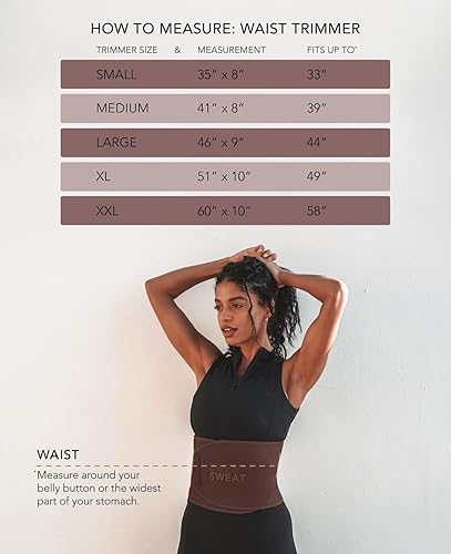 Vista 28 de Sweet Sweat - Faja reductora de cintura tonificada para mujeres y hombres, cinturón de entrenamiento de primera calidad para tonificar el área