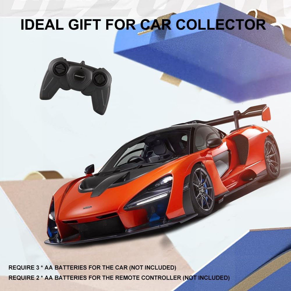1:24 Scale Remote Control Car for McLaren Senna, 2.4GHz Model RC Cars, Electric Sport Racing Hobby Vehicle Gift for Adults, Kids, Boys, Girls - Orange