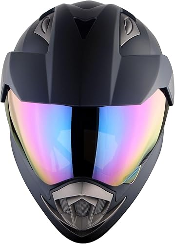 Miniatura 3 de Casco deportivo dual integral para motocross, color negro mate