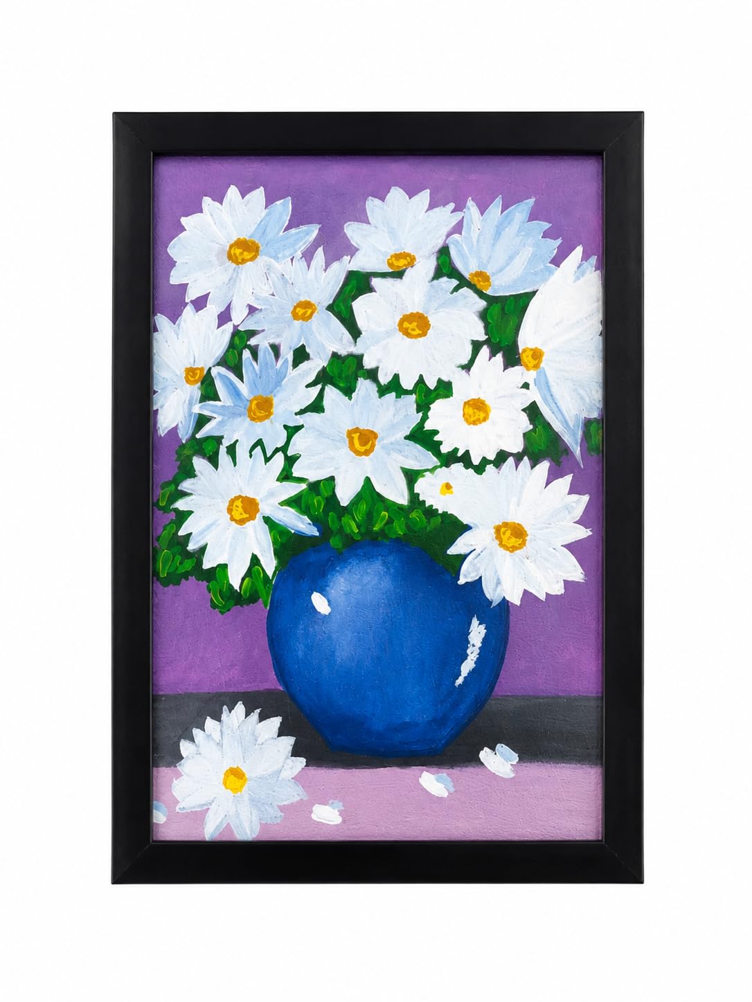 Framed Daisy Flower Vase Painting Wall Decor Art | Home & Office Decor, Kitchen Wall Art, Black Frame, Floral Still Life, Aesthetic Design-image-36