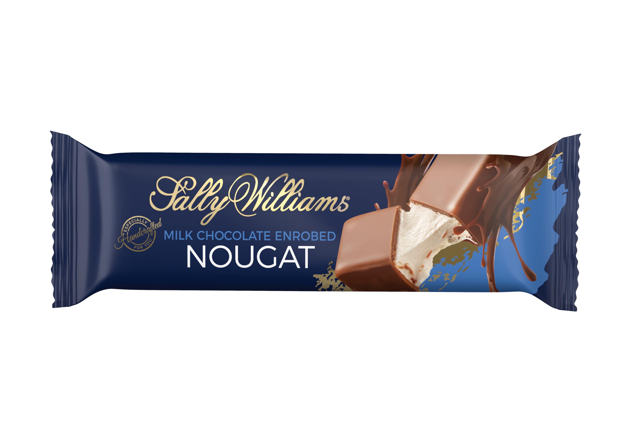 Sally Williams Luxury Belgian Milk Chocolate Covered Soft Nougat Bar, 50 g (Pack of 6)