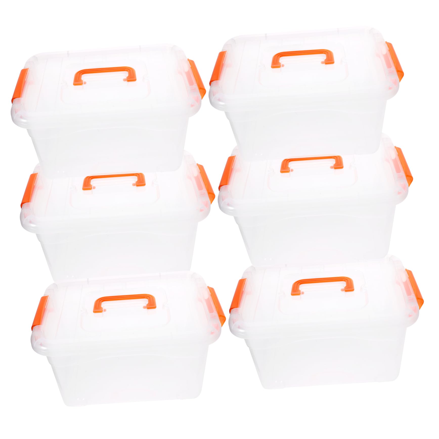 Vaguelly Cajas De Almacenamiento Transparentes 3 Litros, Grandes Tapa y Asa, Plástico Resistente, Para Organización En Hogar y Cocina, Set De 6 Piezas Para Uso Portátil y Diario