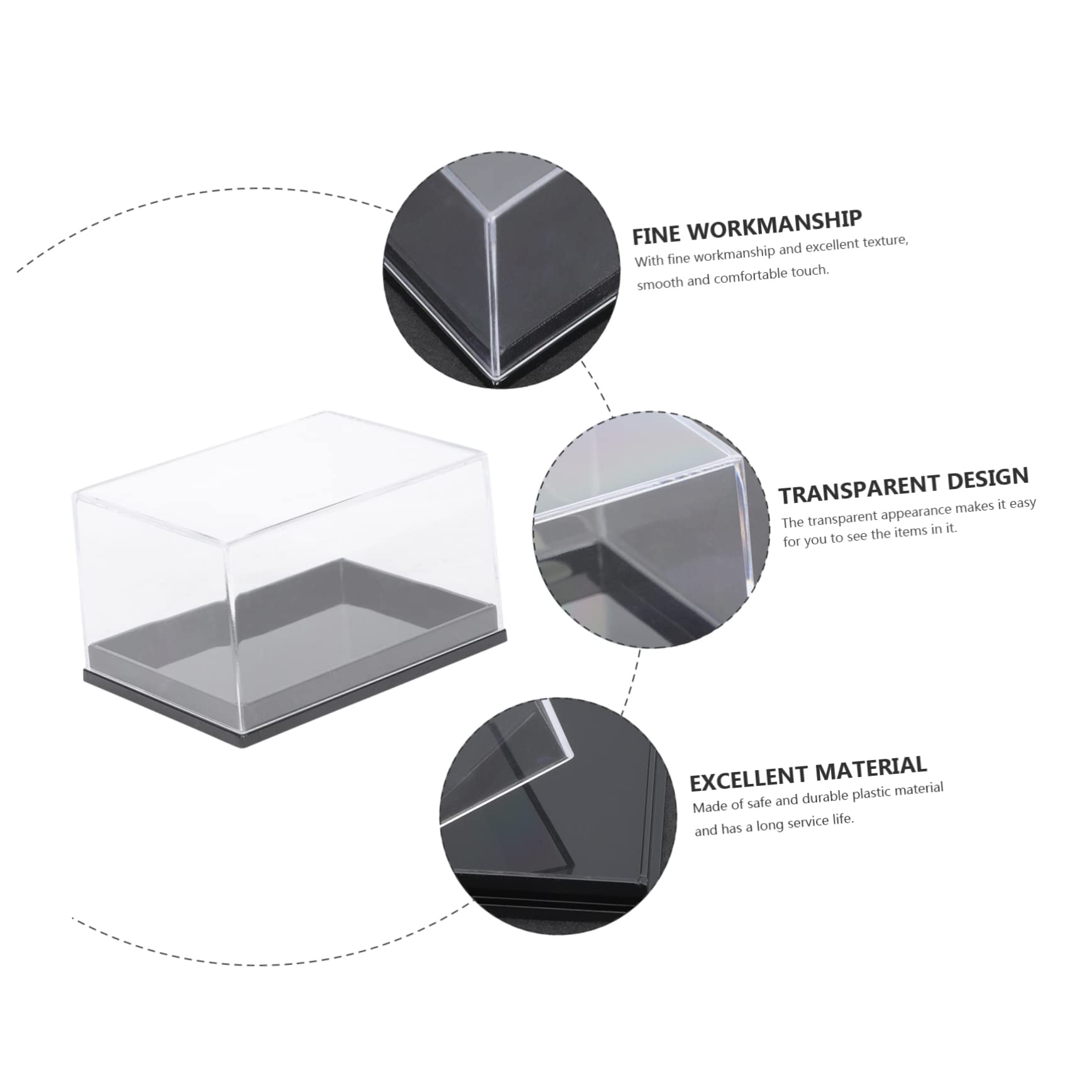 RORPOIR 12 Pcs Mineral Specimen Box Storage Bins Display Cabinet Clear Specimen Display Cases Transparent Rock Display Case Transparent Storage Container Practical Specimen Display Case