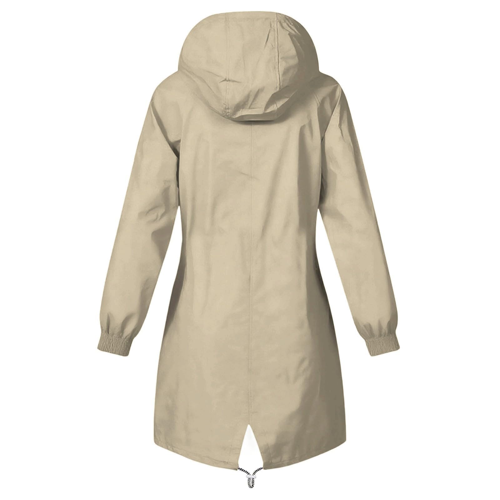 Générique Veste de Pluie Femme Imperméable, Mi-Longue à Capuche avec Coupe ajustée, Tissu Léger et Confortable Manteau Idéal pour Le Printemps, L’automne et Les Voyages