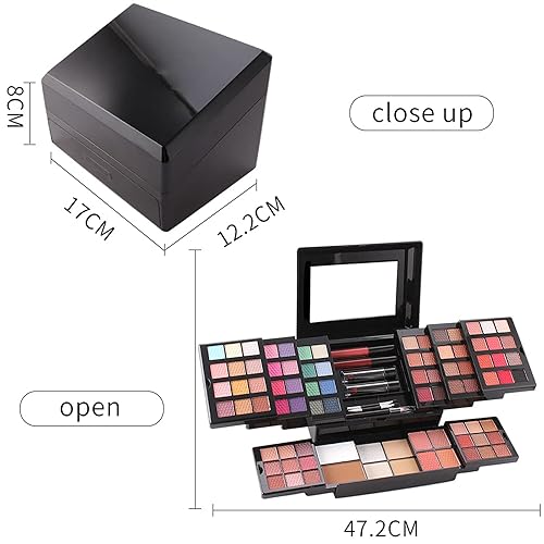 Miniatura 3 de Paleta de maquillaje de 90 colores para niñas, bonita paleta de maquillaje con paleta de sombra de ojos mate brillante, polvo de resaltado, base,