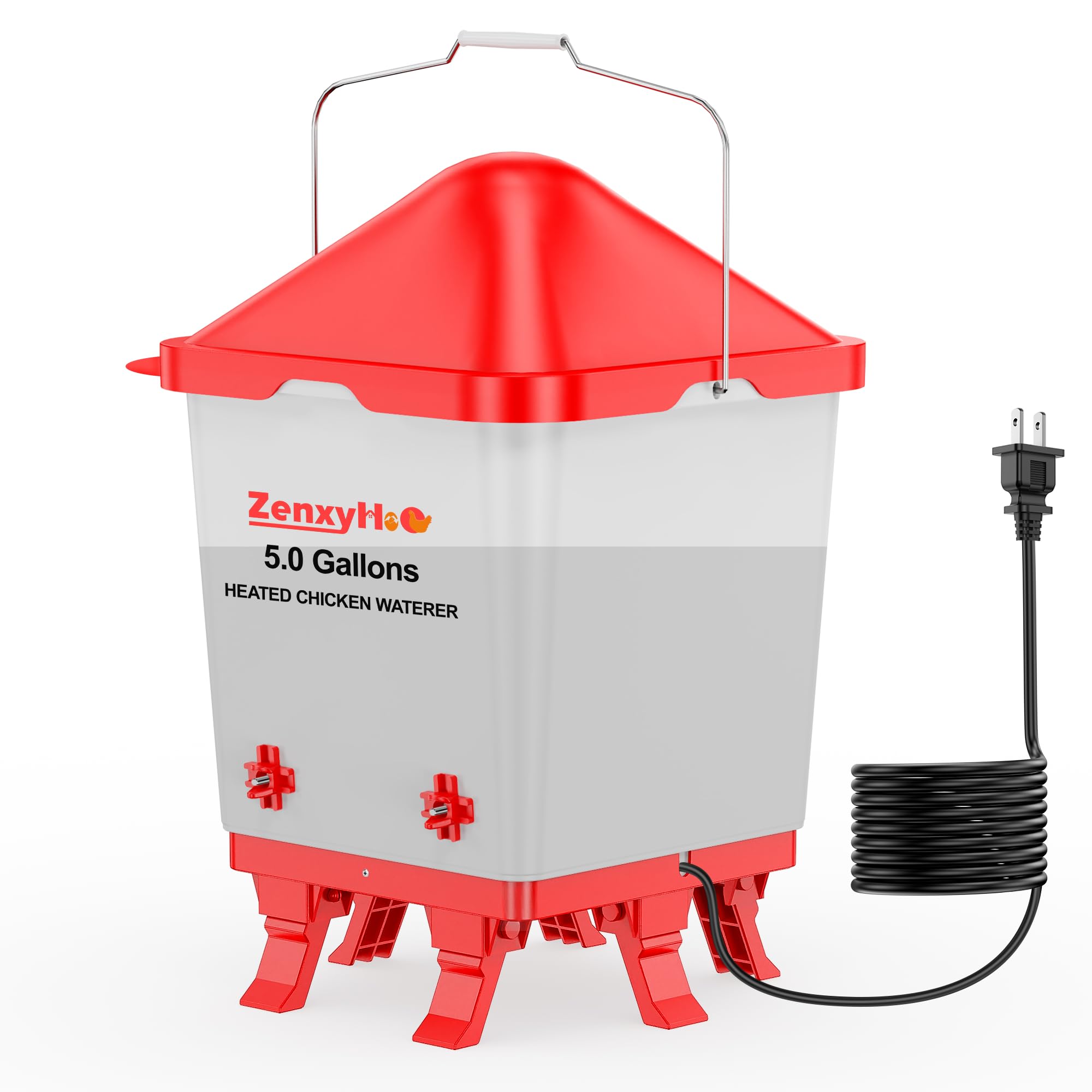 ZenxyHoC 5 Gallons Heated Chicken Waterer Bucket