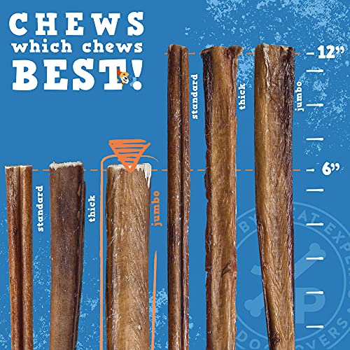 Jack&Pup 6" Bully Sticks for Dogs Jumbo Odor Free Bully Sticks for