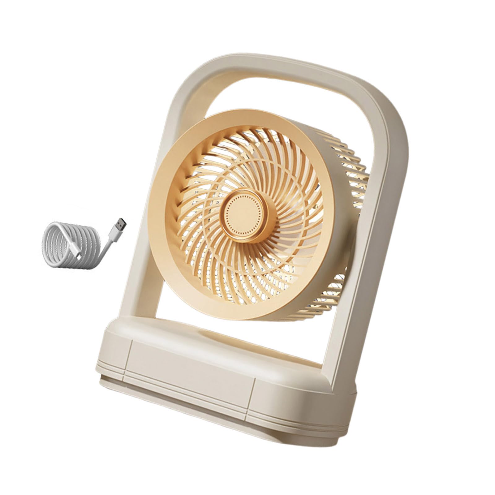 Ventilateur de bureau portable avec veilleuse LED et 5 vitesses