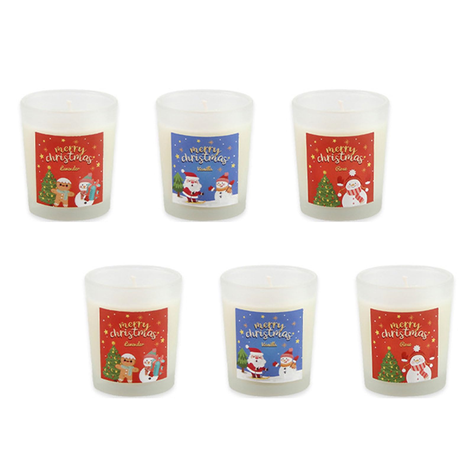 Kalttoy 6Pcs Christmas Aromatherapys Set Soybean Wax Festival Gift Box for Home Celebration Elegant Set