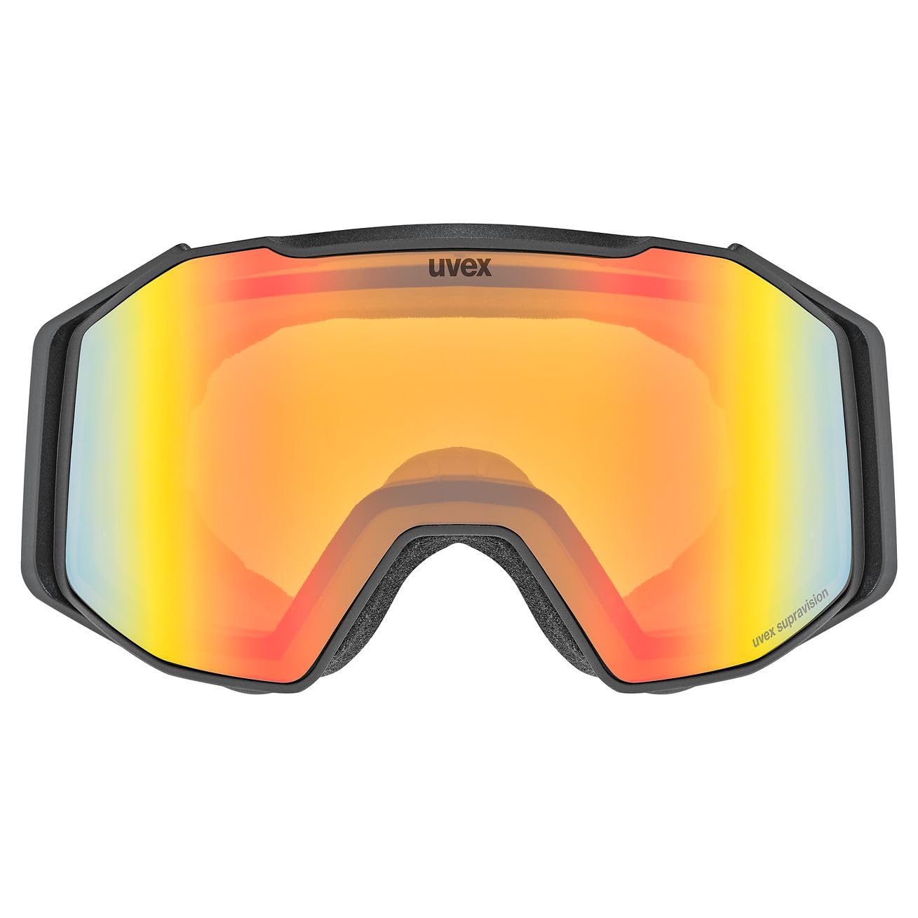 uvex gravity FM, Gogle narciarskie unisex-dorosły, schwarz matt dl/regenbogen-gelb, one size