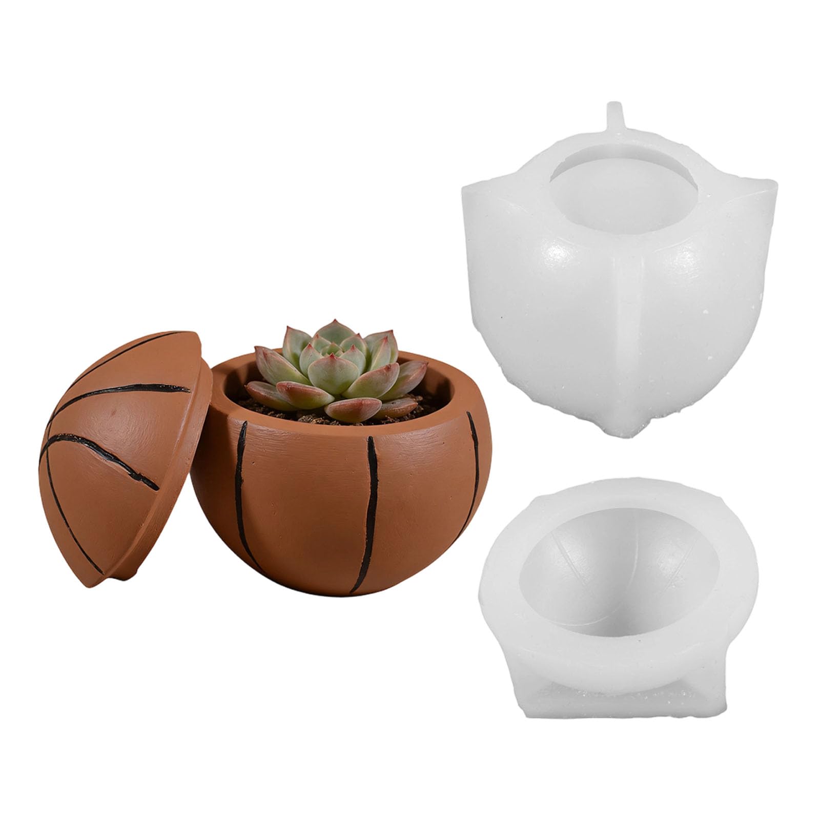 Xjdzineq Baseball Shape Silicone Flowerpot Molds for Making Cup Soap Concrete Planter Resin Casting Elastomer Craft Molds