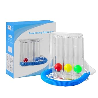 Lung Respiratory Exercise, Breathing Exercise, Breathing Gymnastics, Lung Exerciser, Incentivating Spirometer with 3 Balls, Breathing Measurement System