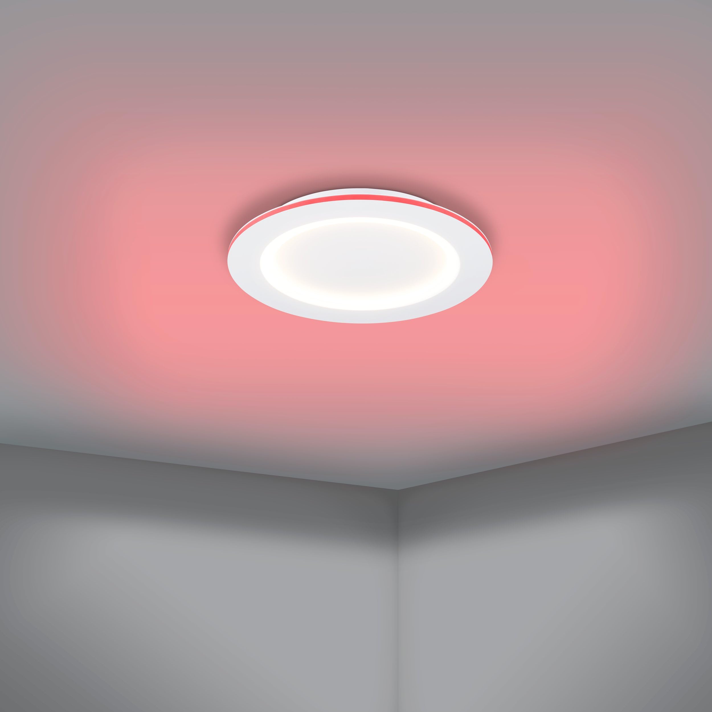 EGLO connect.z Smart Home LED Deckenleuchte Padrogiano-Z, ZigBee | App und Sprachsteuerung Alexa, warmweiß-kaltweiß, RGB Rahmen, dimmbare Metall Deckenlampe in Weiß, Ø 45 cm