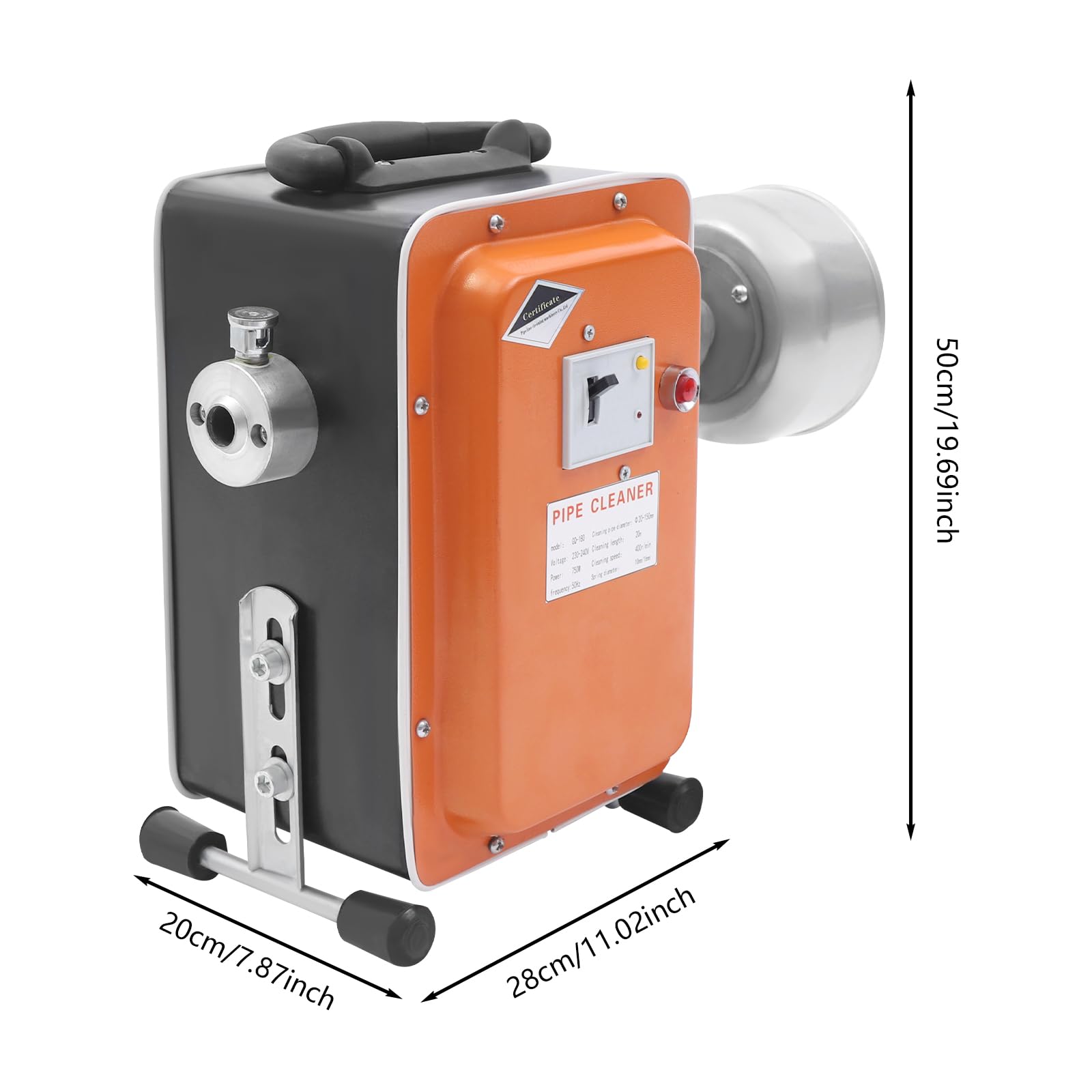 750W Rohrreinigungsmaschine Elektrisch mit 20m Spirale, Rohrreiniger Abflussreiniger Maschine 400 U/min, Abflussreinigungsgerät für Küche Bad Toilette, inkl. Handschuhe & Zubehör