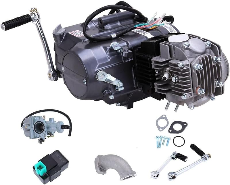 125cc 4 Stroke Engine Motor, Single Cylinder ATV Quad CDI Manual Clutch Motor Engine Complete Kit for Honda CRF50 XR50 CRF70 Z50R QR50