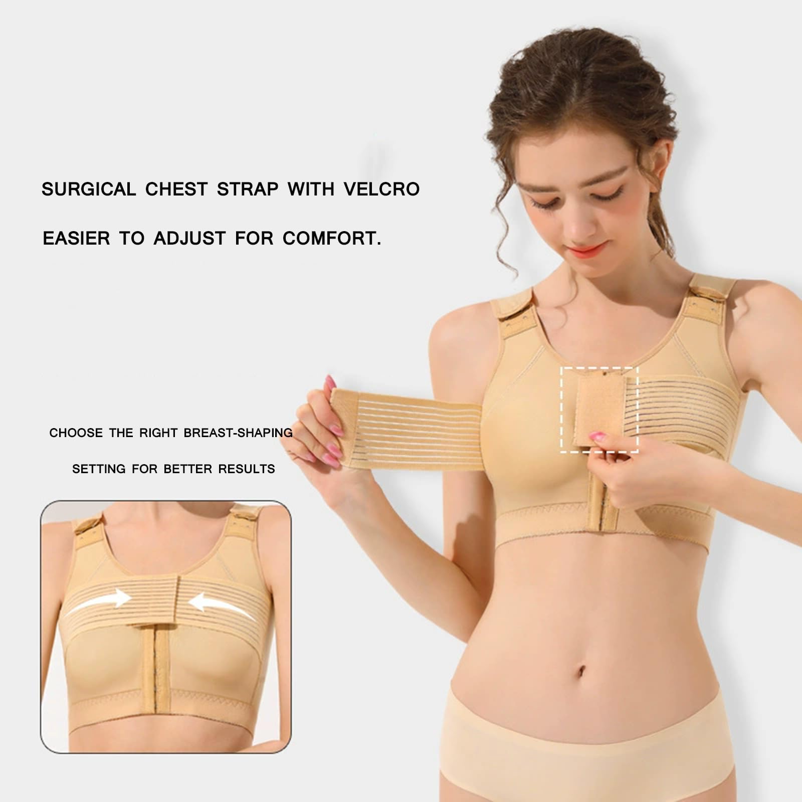 Sujetador Corrector De Postura con Cierre Frontal para Mujeres, con Soporte para El Pecho Y Chaleco Adelgazante
