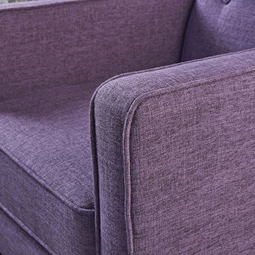 Christopher Knight Home Mervynn Mid-Century Modern Fabric Recliner,Polyester, Muted Purple / Dark Espresso #TOP4