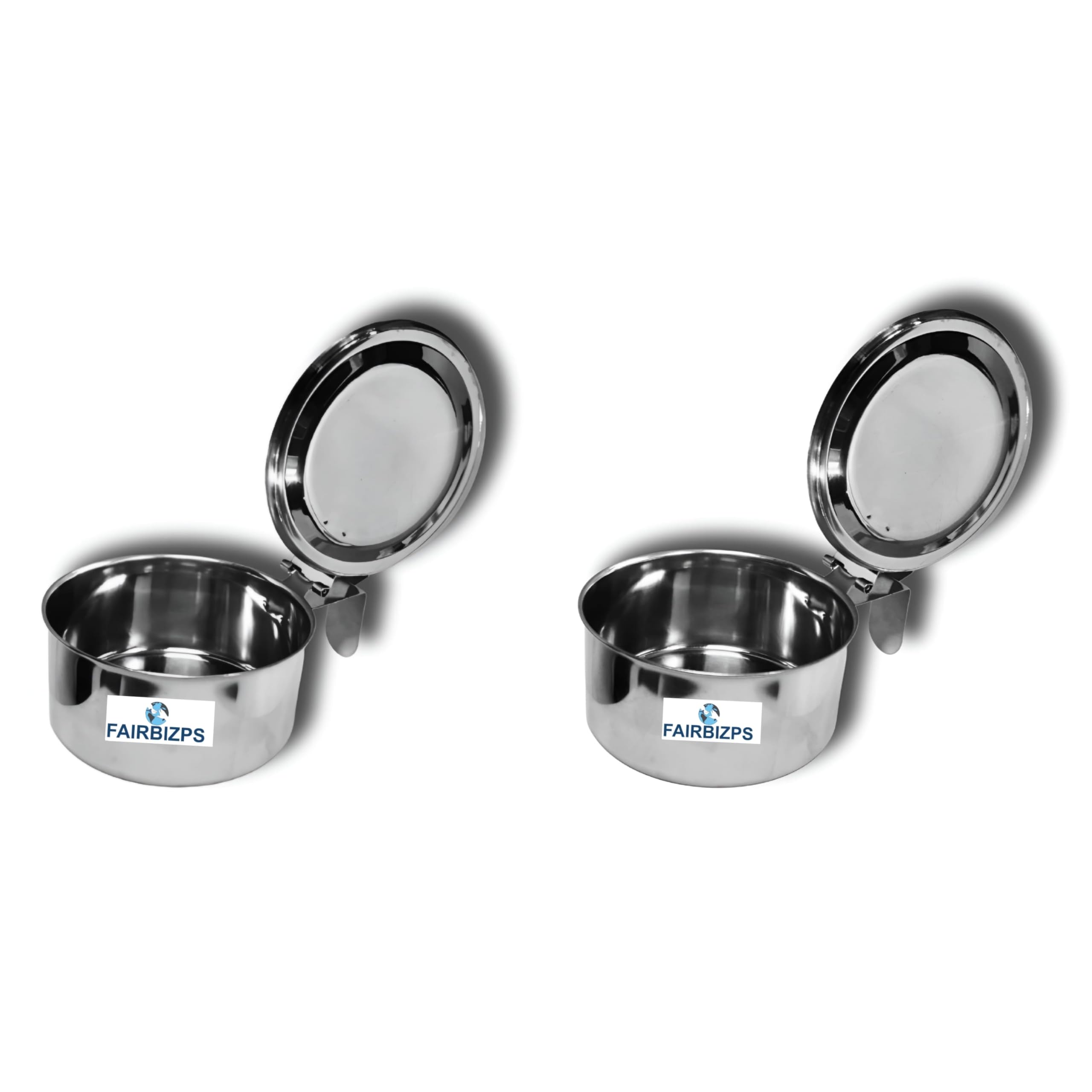 Stainless Steel Spitting Mug, Spitting Mug for Old Age, Spit Bowl, Leakproof Spittoon Mug with Lid, Cough Spitting Box (300ml) Pack of 2, Silver