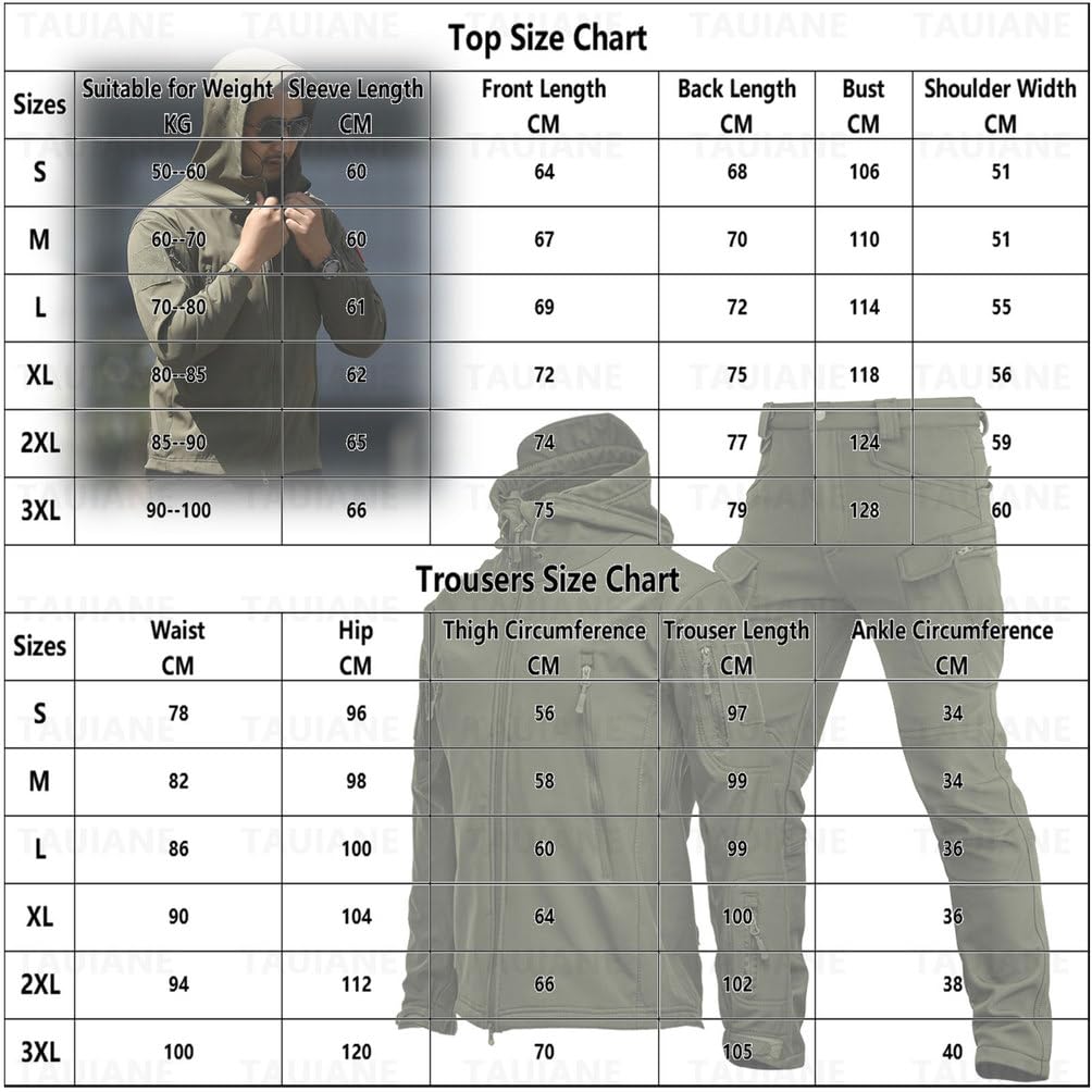 Outdoor Skianzug FüR Herren, 2 Teiliger Snowboard Schneeanzug, MilitäRbekleidung Kampfanzug, Modisches, Wasserdichtes Winter-Set Aus Warmer Skijacke Und Schneehose