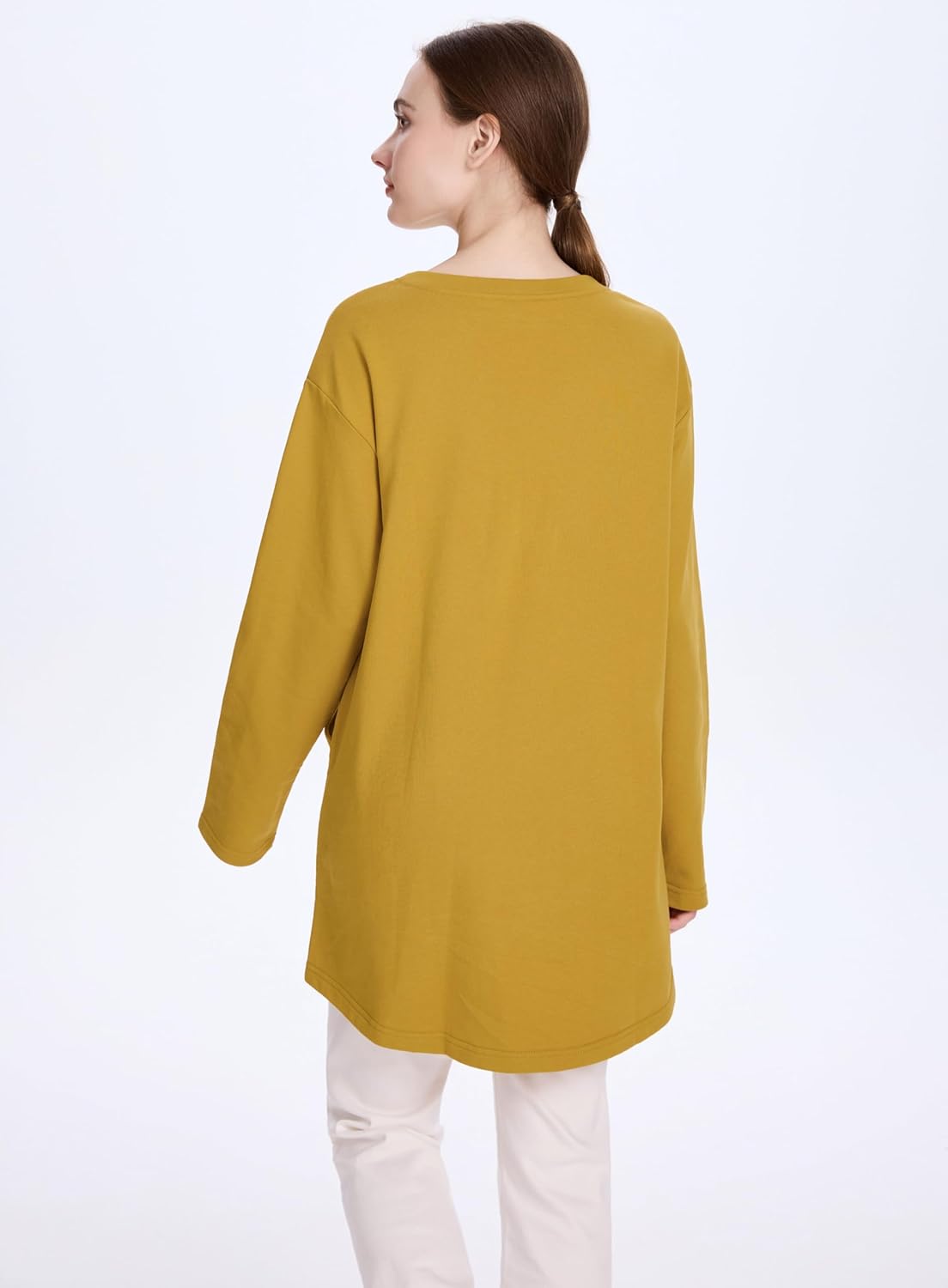 Minibee Women's Oversized Sweatshirt Crewneck Long Sleeve Cotton Pullover Tops with Pockets - Image 3