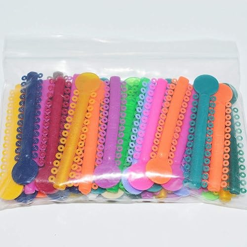 bandas elásticas con lazos tirantes de elastómero para ortodoncia (1040 unidades, multicolor)