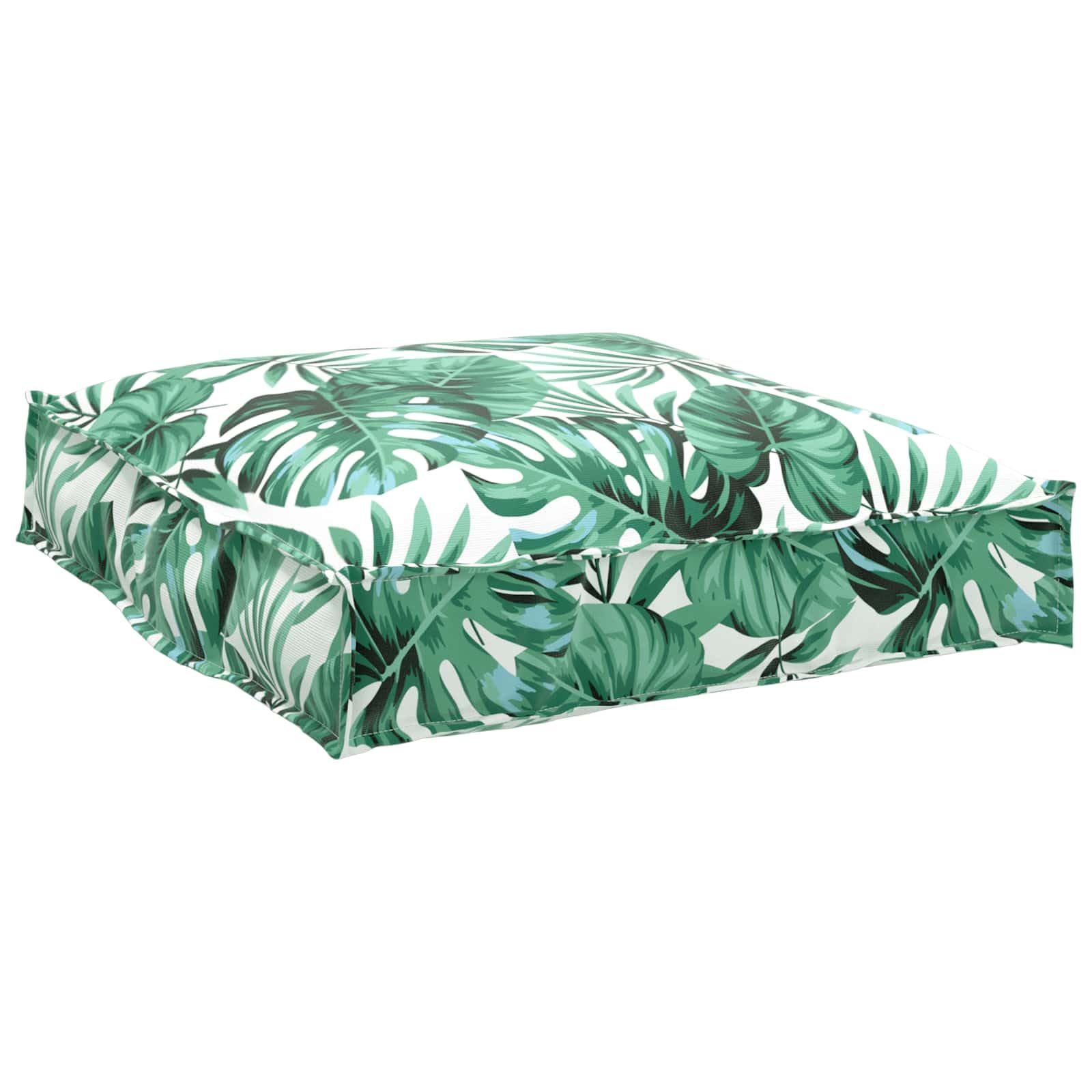 Palettenkissen Set 2er Pack Palettenauflagen Grünes Blattmuster Sitzkissen 80x80 cm und Rückenkissen 80x40 cm Polster aus Oxford-Gewebe für Outdoor Garten Terrasse