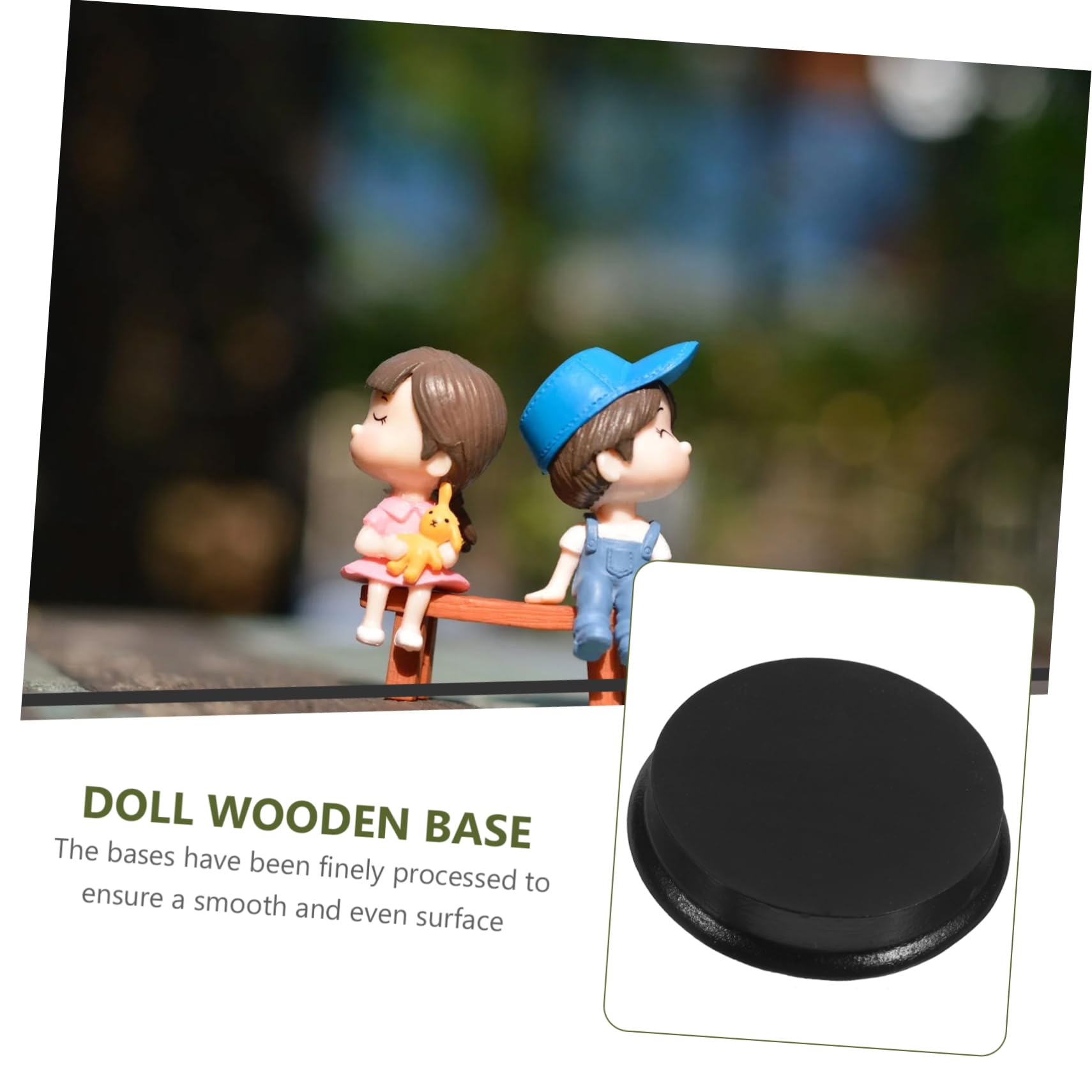 PRETYZOOM 12 Pièces base de - Mini socle pour figurine Base pour figurine petit socle miniature mini bases rondes mini base ronde pour bases de mini-poupées simples Bois