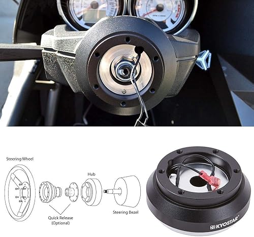 Miniatura 7 de Kyostar Volante de aluminio negro Adaptador de cubo corto liberación rápida Boss Kit para Toyota Celica Supra MR2 Yaris 120H 8322 #