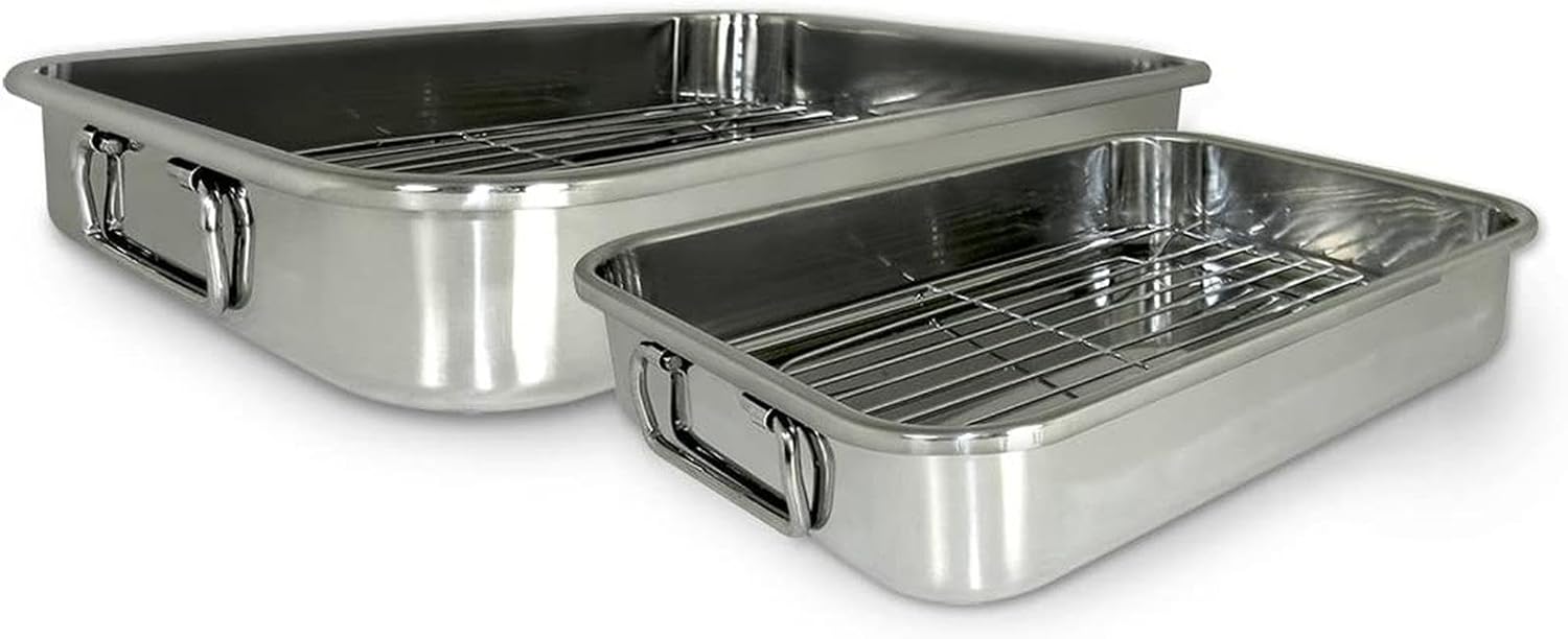 For 4 Piece All In 1 Lasagna And Roasting Pan With Handles Stainless Steel
