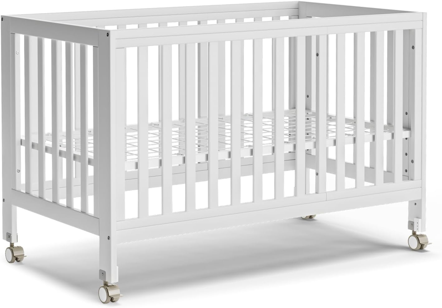 MAMAZING EvoNest Baby Crib, 11 in 1 Convertible Crib with Wheels, 100% New Zealand Wood Growing Bed, Full Size Crib for Baby, 4 Adjustable Mattress Height, White | long-term value